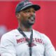Arkansas Razorbacks defensive coordinator Travis Williams during practices