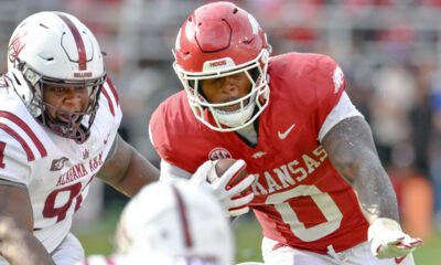 Arkansas Razorbacks running back Braylen Russell against the Alabama A&M Bulldogs