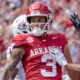 Arkansas Razorbacks wide receiver CJ Brown after a touchdown catch against the Alabama A&M Bulldogs
