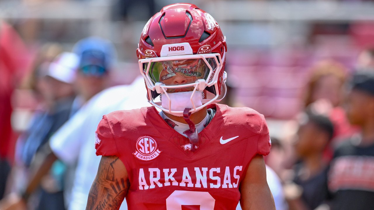 Arkansas Razorbacks wide receiver Raylen Sharpe during game against Alabama A&M