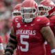 Arkansas Razorbacks defensive lineman Cam Ball during game against Arkansas State