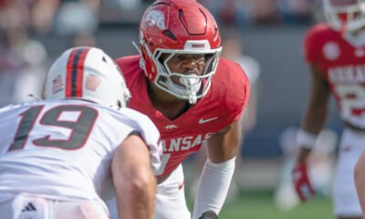 Arkansas Razorbacks defensive lineman Phillip Lee against Arkansas State