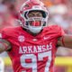 Arkansas Razorbacks defensive lineman Quincy Rhodes during game against the Arkansas State Red Wolves
