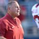 Arkansas Razorbacks coach Sam Pittman on the sidelines against the Ole Miss Rebels