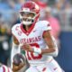 Arkansas Razorbacks quarterback Taylen Green during warmups before a game against the Ole Miss Rebels