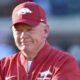 Arkansas Razorbacks offensive coordinator Bobby Petrino in pregame game warmups