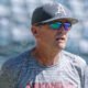 Arkansas Razorbacks coach Dave Van Horn during fall scrimmage at Baum-Walker Stadium