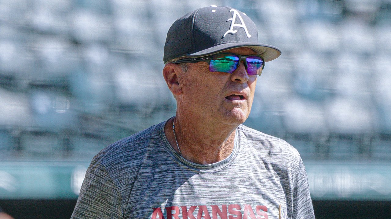 Arkansas Razorbacks coach Dave Van Horn during fall scrimmage at Baum-Walker Stadium